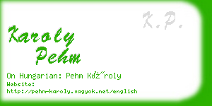 karoly pehm business card